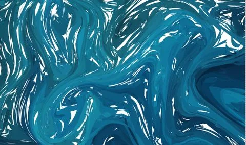 Vector marbled blue wave abstract background. Blue liquid pattern. Unique tex Illustrazione stock