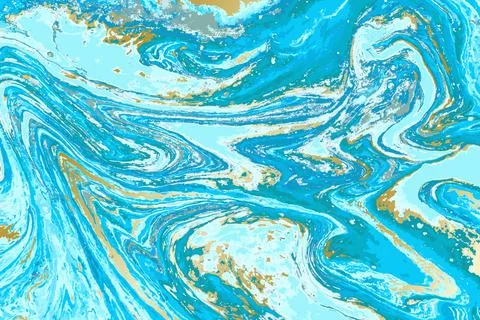 Vector marbled blue wave abstract background. Blue liquid pattern. Unique 스톡 일러스트