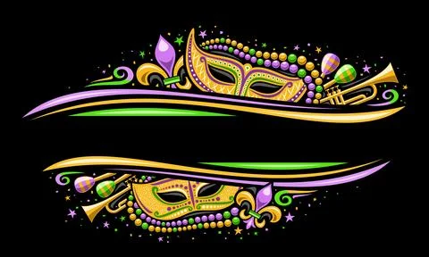 Vector Mardi Gras Border Stock Illustration