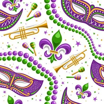 Vector Mardi Gras Seamless Pattern Stock-Illustration