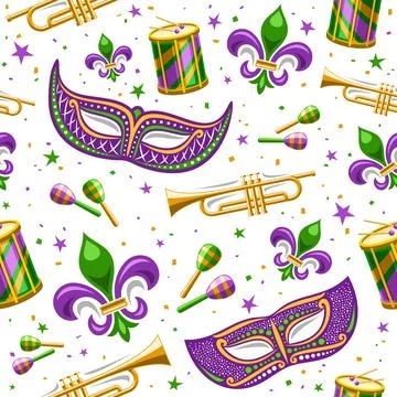 Vector Mardi Gras Seamless Pattern Stock-Illustration