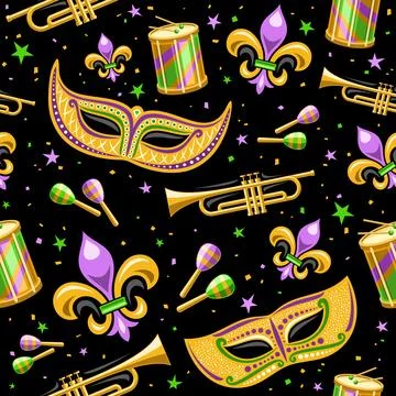 Vector Mardi Gras Seamless Pattern Stock-Illustration