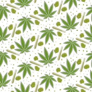 Vector Marijuana Seamless Pattern Stock Illustration