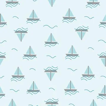 Vector marine seamless pattern Stock Illustration