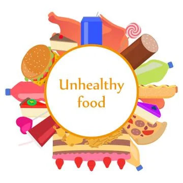 Vector mark sticker sign icon of unhealthy food Stock Illustration