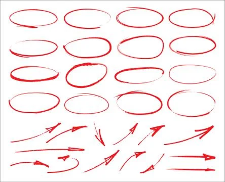 Vector marker circles and arrows Stock Illustration