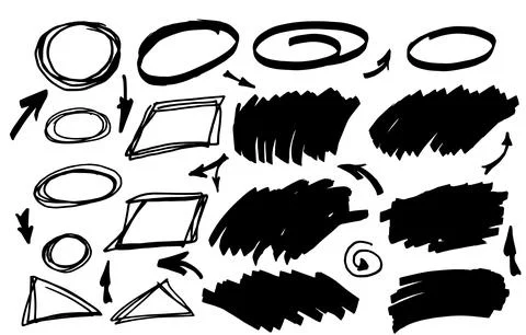 Vector marker elements. Stock Illustration
