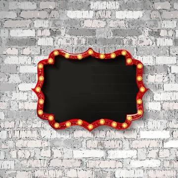 Vector Marquee light board sign Stock Illustration