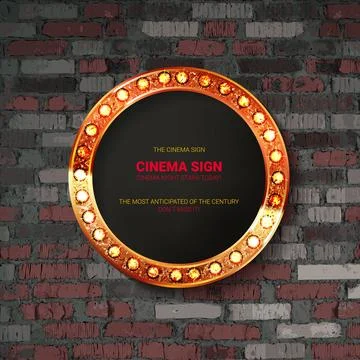 Vector Marquee light circle board sign Stock Illustration