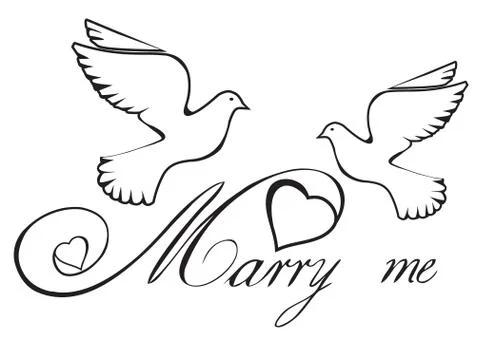 Vector Marry Me Card Stock Illustration