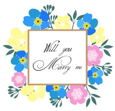 Vector Marry Me Card Stock Illustration