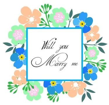 Vector Marry Me Card Stock Illustration