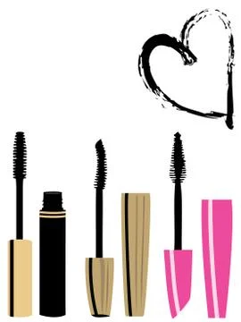 Vector mascara brushes Stock Illustration