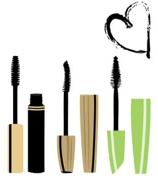 Vector mascara brushes Stock Illustration