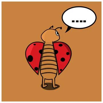Vector Of Mascot beetle back facing and Brown Background Stock Illustration