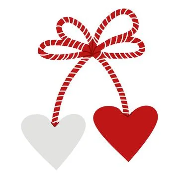 Vector mascot martisor in the shape of a heart, a traditional accessory for.. Stockillustratie