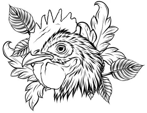 Vector mascot of rooster head illustration design Stock Illustration