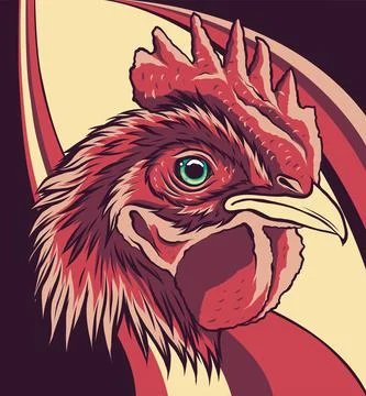 Vector mascot of rooster head illustration art Stock Illustration