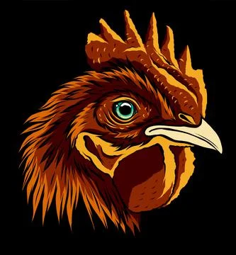Vector mascot of rooster head illustration art イラスト素材