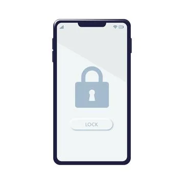 Vector material of a smartphone with a locked screen Stock Illustration