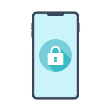 Vector material of a smartphone with a locked screen Stock Illustration