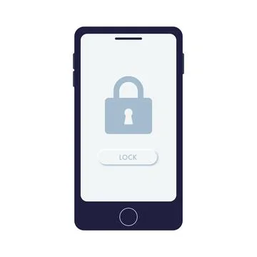 Vector material of a smartphone with a locked screen Stock Illustration