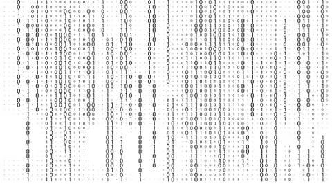 Vector matrix background. Stream of binary code on screen. Data and technology Stock Illustration