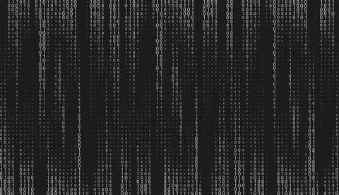 Vector matrix background. Stream of binary code on screen. Data and technology Stock Illustration