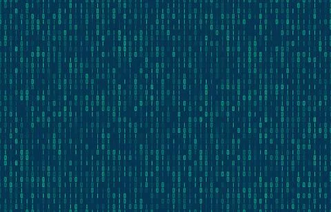 Vector matrix background. Stream of binary code on screen. Data and technology Stock Illustration