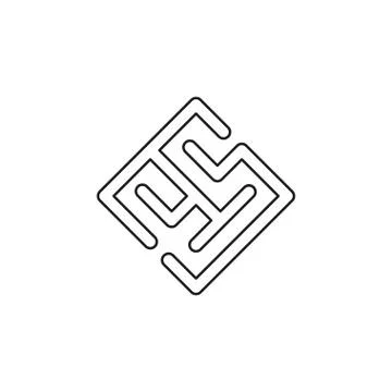 Vector maze abstract - puzzle labyrint symbol Illustrazione stock