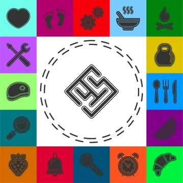 Vector maze abstract - puzzle labyrint symbol Illustrazione stock