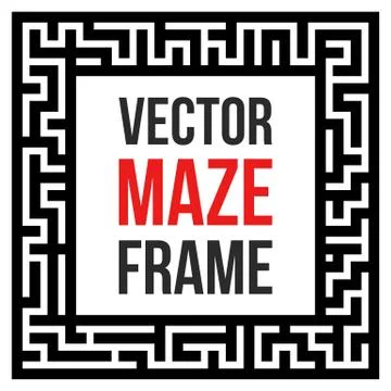 Vector Maze Frame. Vintage Maze Border Stock Illustration