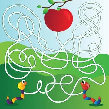 Vector maze, labyrinth education game for children Stock Illustration