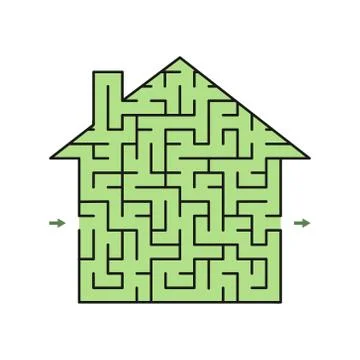 Vector maze / labyrinth. Green house labyrinth. Stock Illustration