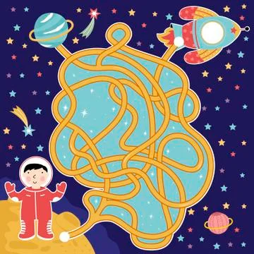Vector Maze, Logic Game for Kids Stock Illustration