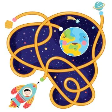Vector Maze, Logic Game for Kids Stock Illustration