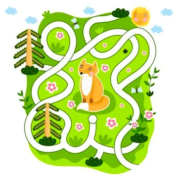 Vector Maze, Logic Game for Kids Stock Illustration