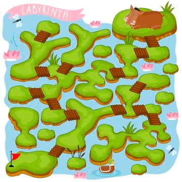 Vector Maze, Logic Game for Kids Stock Illustration