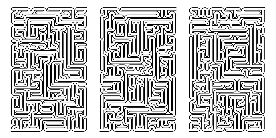 Vector mazes isolated on white background Stock Illustration