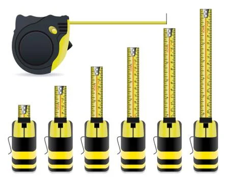 Vector measure tape set Stock Illustration