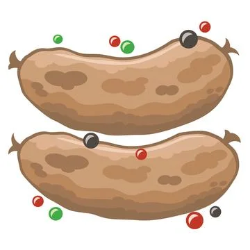Vector meat beaf bbq sausages with pepper spices Stock Illustration