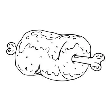 Vector of meat on bone. Grilled meat on the bone. Cooked meat. Fragrant fried Stock-Illustration
