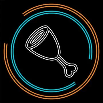 Vector meat steak, dinner, lunch food icon Stock Illustration