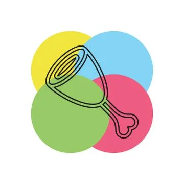 Vector meat steak, dinner, lunch food icon Stock Illustration