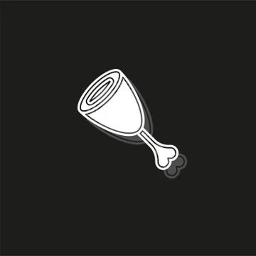 Vector meat steak, dinner, lunch food icon - grilled sign - bbq restaurant il Stock Illustration