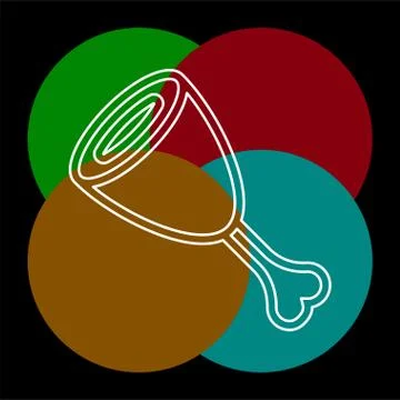 Vector meat steak, dinner, lunch food icon Stock Illustration