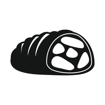 Vector meatloaf black simple icon isolated on white Stock Illustration