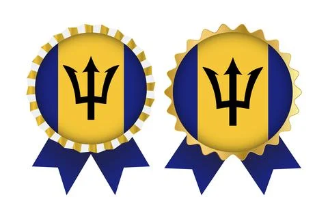 Vector Medal Set Designs of Barbados Template Stock Illustration