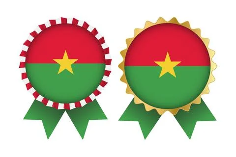 Vector Medal Set Designs of Burkina Faso Template Stock Illustration