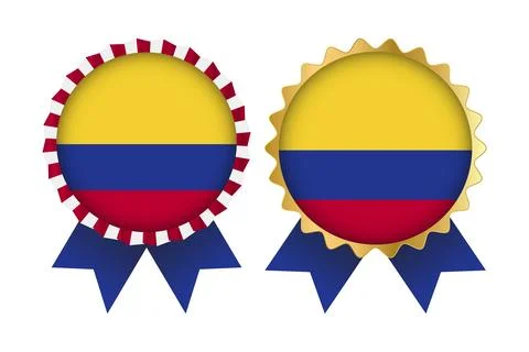 Vector Medal Set Designs of Colombia Template Stock Illustration